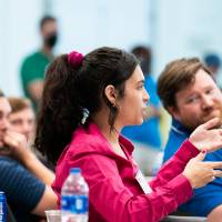 Guests having a conversation